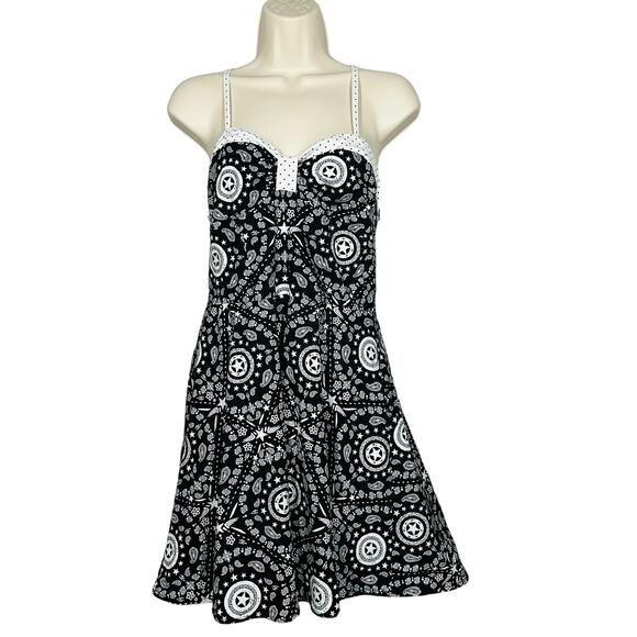 Marvel Print Sundress Strappy Captain America Black White Costume COS - XL - Picture 1 of 11
